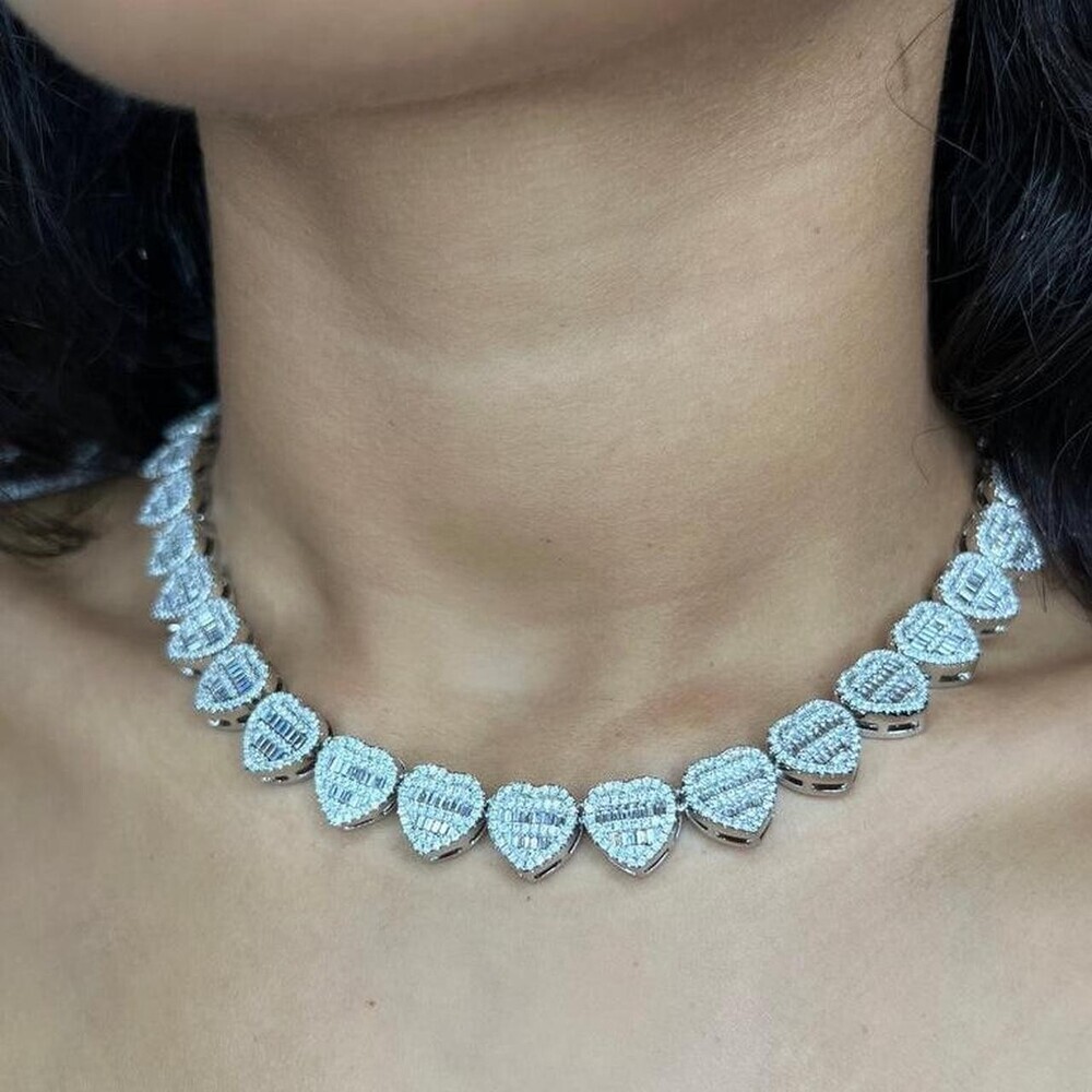 Silver Heart Necklace 16 Inch Eac 6